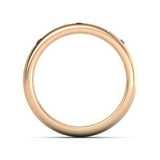 1Ct Round Cut Pink Ruby Diamond Wide Women Wedding Band 14K Rose Gold Finish