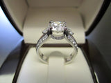 1.5ct Round Cut VVS1 D Diamond Solitaire Engagement Ring 14k White Gold Finish