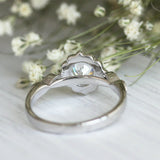 2Ct Round Cut DVVS1 Diamond Vintage Halo Engagement Ring 14K White Gold Finish