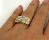 5Ct Round Cut Diamond Star Cocktail Engagement Ring 14K Yellow Gold Finish