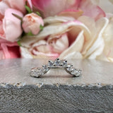 0.4ct Round Cut Moissanite Curved Women Wedding Band 14k White Gold Plated