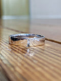 0.15ct Round Cut Moissanite Bezel Tension Set Wedding Band 14k White Gold Plated