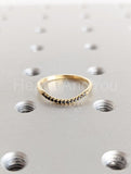 0.2ct Round Black Simulated Diamond Half Eternity Curved Band 14k Gold Plated