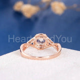 2ct Round Cut Simulated Peach Morganite Infinity Halo Ring 14k Rose Gold Plated