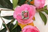 1.7ct Emerald Cut Peach Morganite Engagement Ring 18k WhiteGold Finish Solitaire