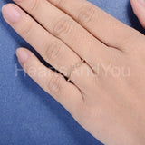 0.2ct Round Cut Moissanite Curved Stacking Wedding Band 14k Rose Gold Plated