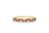 1ct Marquise Cut Pink Ruby Half Eternity Wedding Band Ring 14k YellowGold Finish