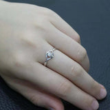 0.3ct Engagement Ring Round Diamond Swirl Twist Solitaire 14k White Gold Finish