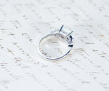 2ct Princess Cut Diamond Engagement Ring Leaf Accent Design 14k WhiteGold Finish