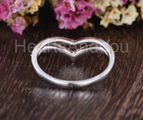 0.5ct Round Cut Moissanite Chevron Bezel Set Wedding Band 14k Rose Gold Plated