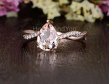 1ct Pear Cut Simulated Morganite Infinity Engagement Ring 14k Rose Gold Plated