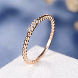 0.7ct Round Cut Diamond Braided Band Trilogy Engagement Ring 14k White Gold Over