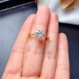 1.2ct Engagement Ring Round Cut Diamond Minimalist Design 14k Yellow Gold Finish
