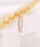 0.3ct Round Cut Moissanite Stackable Women Wedding Band 14k Rose Gold Plated