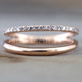 0.5ct Round Cut Moissanite Split Shank Engagement Ring 14k Rose Gold Plated
