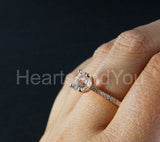 1.2ct Round Cut Simulated Morganite Accented Engagement Ring 14k RoseGold Plated