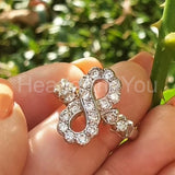 2.2ct Round Cut Moissanite Infinity Love Engagement Ring 14k White Gold Plated