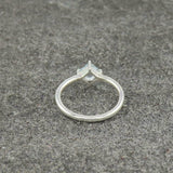 0.5ct Engagement Ring Princess Cut Blue Aquamarine Solitaire 14k White Gold Over