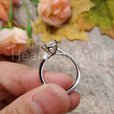 0.5ct Cushion Simulated Diamond Solitaire Engagement Ring 14k White Gold Plated
