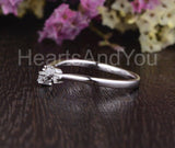 0.1ct Round Cut Moissanite Curved Leaf Women Wedding Band 14k White Gold Plated