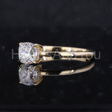 0.2ct Cushion Simulated Diamond Hidden Halo Solitaire Ring 14k YellowGold Plated