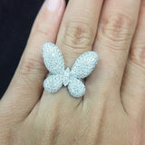 3ct Round Cut Diamond Engagement Ring 14k White Gold Finish Butterfly Design