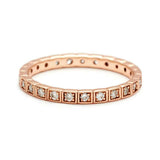 0.5ct Round Cut Diamond Wedding Band 14k White Gold Finish Square Block Eternity