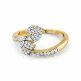 2Ct Round Cut Diamond Leaf Vine Bypass Engagement Ring 14K Yellow Gold Finish