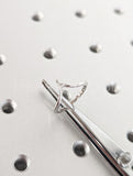 0.1ct Trillion Simulated Diamond Minimalist Curved Band 14k White Gold Plated