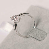 1.5ct Pear Cut Morganite Solitaire with Round Accent Ring 14k White Gold Finish