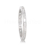 0.4ct Baguette Simulated Diamond Channel Set Wedding Band 14k White Gold Plated