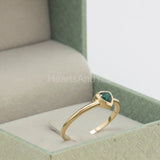 0.2ct Trillion Cut Simulated Green Emerald Solitaire Ring 14k Yellow Gold Plated