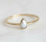1ct Pearl Bezel Set Women Engagement Ring 14k Yellow Gold Finish