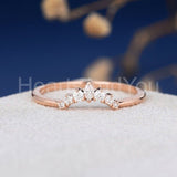 0.5ct Marquise Cut Simulated Diamond Minimalist Wedding Band 14k RoseGold Plated