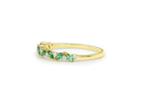 1ct Marquise Cut Green Emerald Half Eternity Wedding Band 14k Yellow Gold Finish