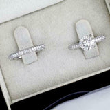 4Ct Round Cut DVVS1 Diamond Bridal Set Band Solitaire Ring 14K White Gold Finish