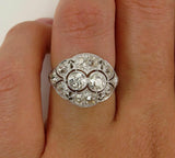 6Ct Round Cut Diamond Edwardian Antique Mesh Cocktail Ring 14K White Gold Finish