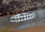 Half Eternity Women Wedding Ring Band 1ct Round Cut Diamond 14k WhiteGold Finish