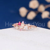 0.5ct Round Cut Moissanite Cluster Women Engagement Ring 14k White Gold Plated