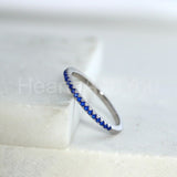 0.3ct Round Cut Simulated Sapphire Minimalist Wedding Band 14k White Gold Plated