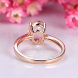 1.5ct Oval Cut Peach Morganite Engagement Ring Solitaire 14k Rose Gold Finish