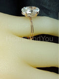 2.2ct Oval Cut Simulated Diamond Solitaire Halo Ring 14k Yellow Gold Plated