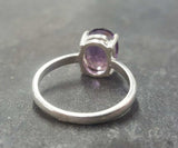 2ct Engagement Ring Oval Purple Amethyst 4 Prong Solitaire 18k White Gold Finish