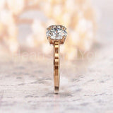 2.1ct Round Cut Moissanite Three Stone Engagement Ring 14k Rose Gold Plated