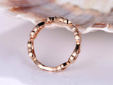 Filigree Floral Design Wedding Ring Band 1ct Round Cut Diamond 14k RoseGold Over
