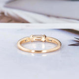 0.9ct Baguette Cut Diamond Engagement Ring Petite Minimalist 14k YellowGold Over