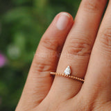 0.2ct Pear Cut Simulated Diamond Solitaire Engagement Ring 14K YellowGold Plated