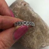 2ct Round Cut Black Diamond Vintage Inspired Stackable Band 14k WhiteGold Finish