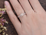 1ct Round Cut Simulated Morganite Infinity Engagement Ring 14k White Gold Plated