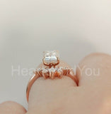 2.2ct Emerald Simulated Diamond Bridal Set Solitaire Crown 14k Rose Gold Plated